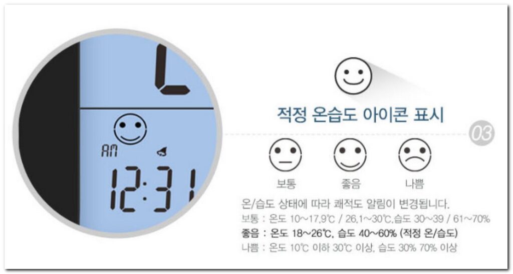 아기 실내온도계 습도계 사용방법